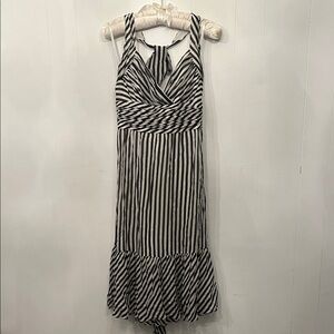 BCBGMaxAzria Monochrome Striped Midi Dress Size 12
